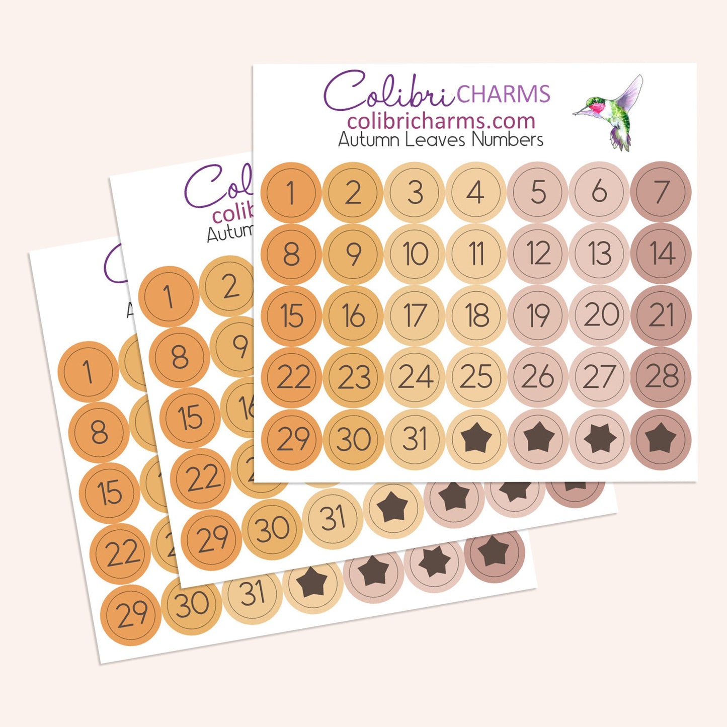 Brushstroke Days of the Week Planner Stickers Autumn Leaves | Watercolor DOTW Stickers | Number Stickers | Date Dots | Date Stickers