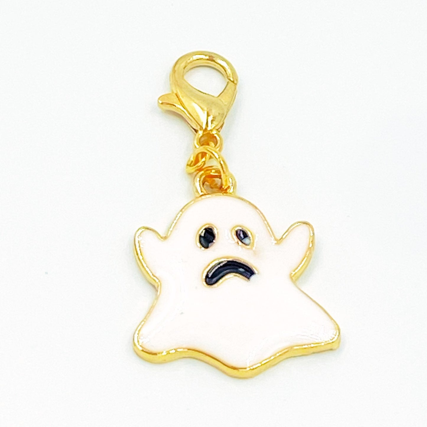 Ghost Charm | Enamel Casper Planner Clip | Halloween Stitch Marker | Progress Keeper | Stitch Counter