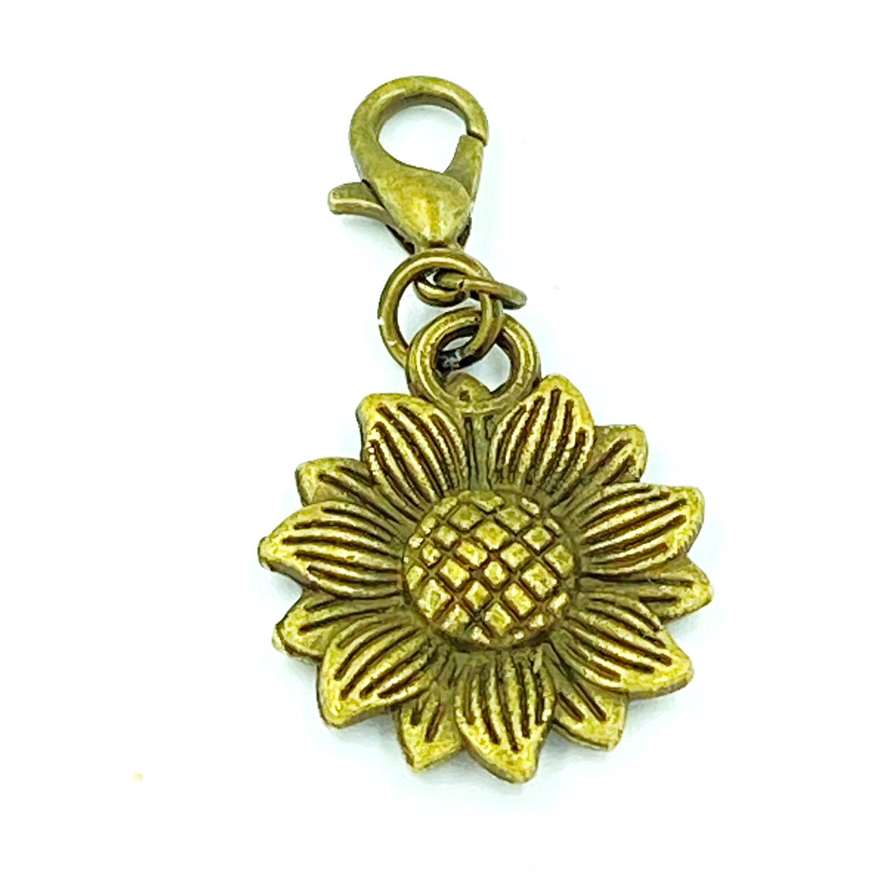 Bronze Sunflower Charm | Harvest Bookmark | Autumn Stitch Marker | Progress Keeper | Counter
