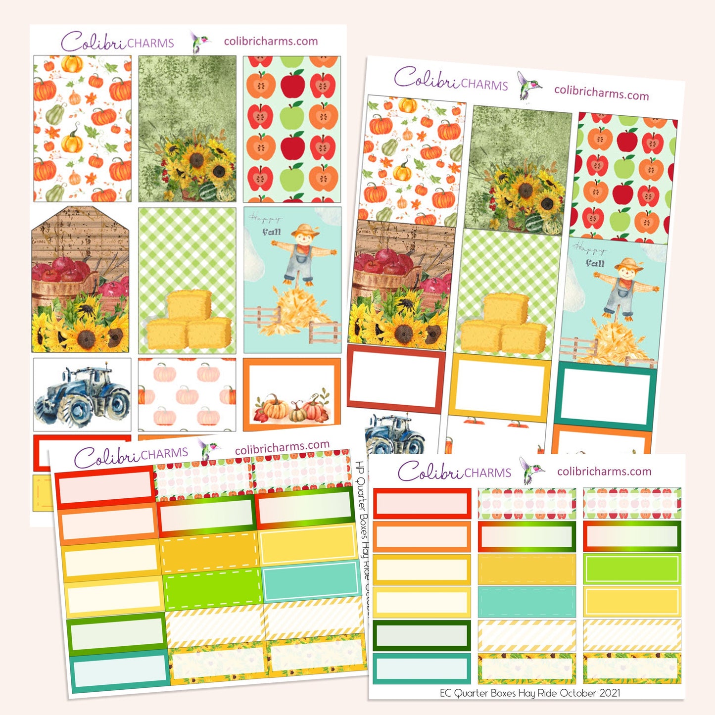Hay Ride Box Planner Stickers | Autumn Stickers | Harvest Festival Stickers | Happy Planner Stickers | Seasonal Planner Stickers