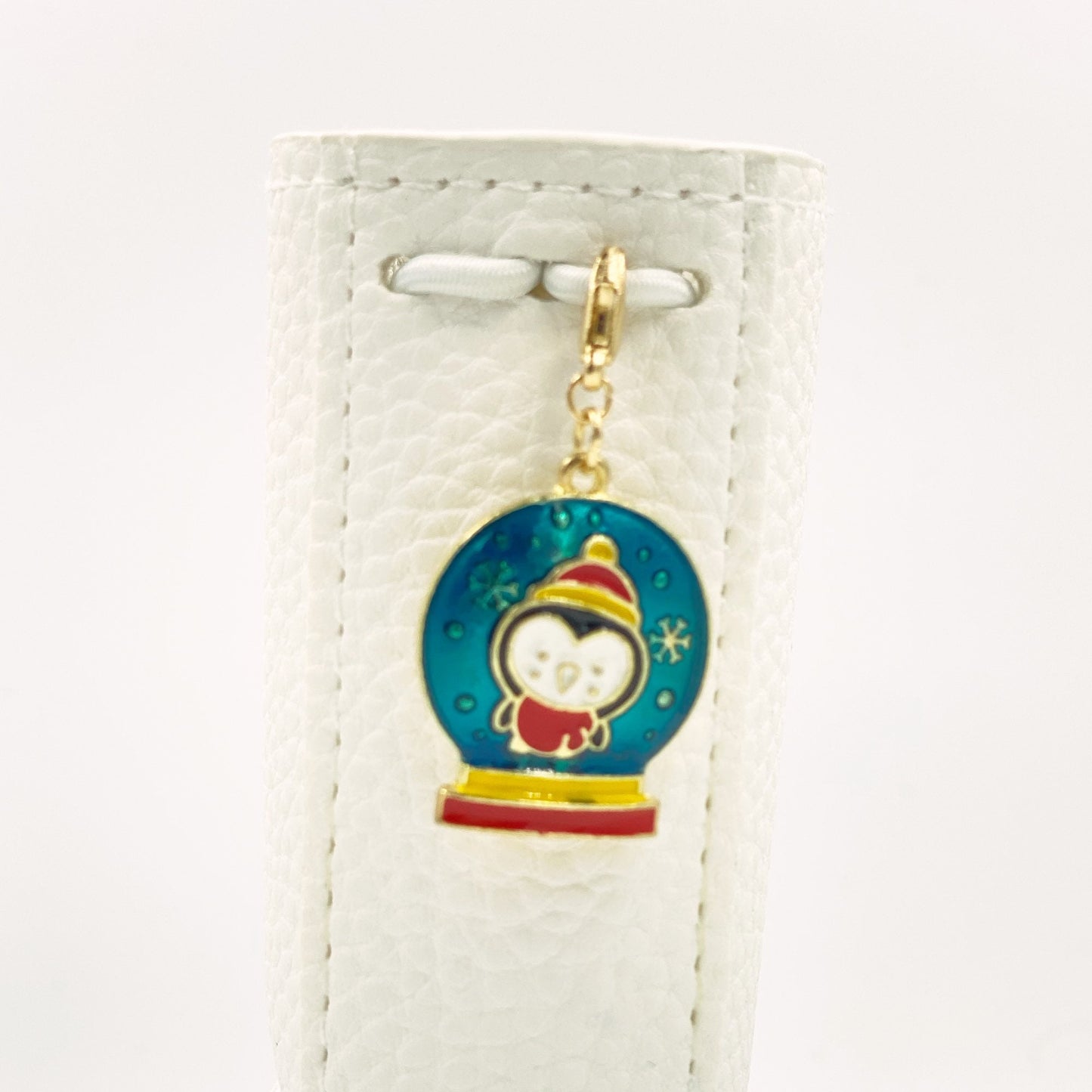 Penguin Snowglobe Charm | Holiday Planner Clip | Christmas Stitch Marker | Winter Bookmark