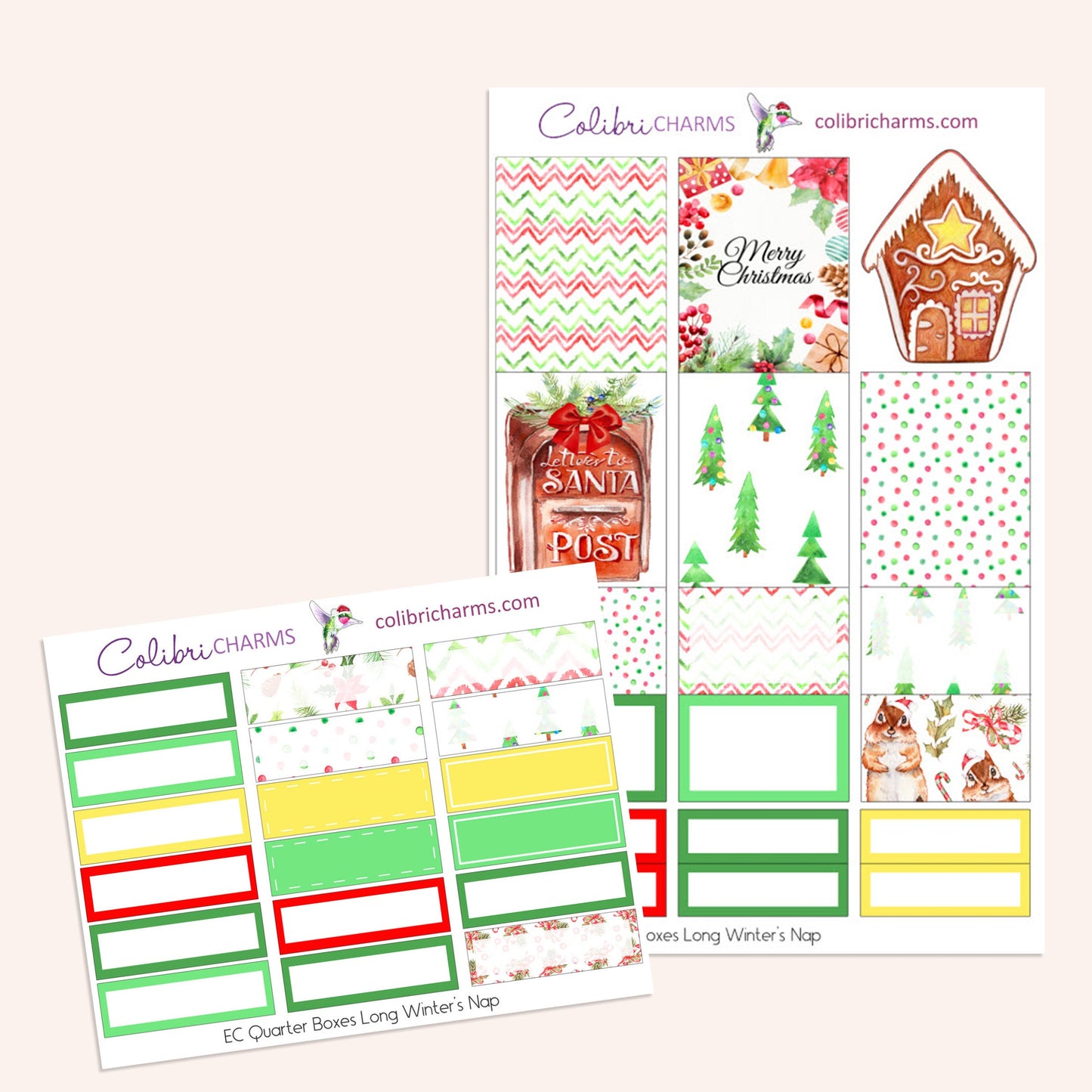 Long Winter’s Nap Box Planner Stickers | Christmas Stickers | Winter Stickers | Happy Planner Stickers | Seasonal Planner Stickers