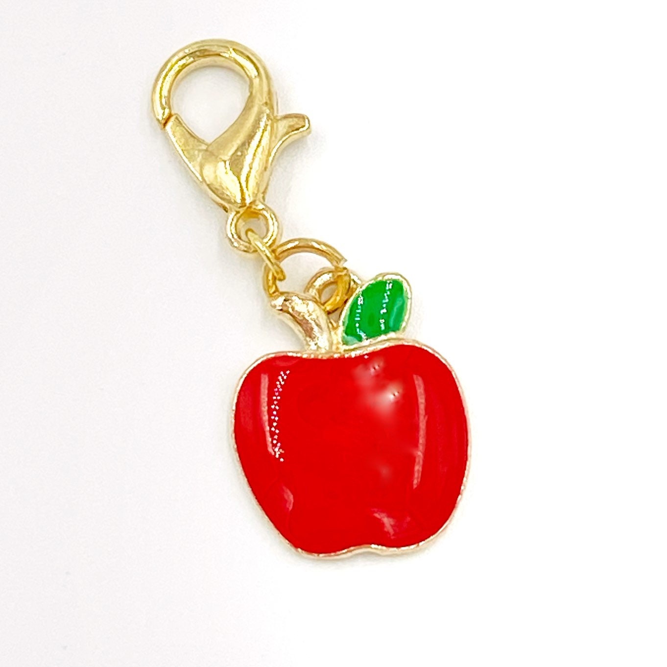 Enamel Apple Charm | Autumn Planner Clip | Apple Stitch Marker | Teacher Gifts | Bookmark