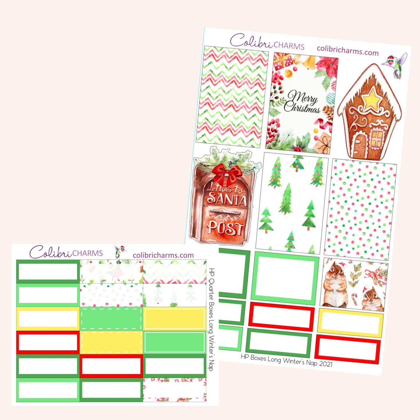 Long Winter’s Nap Box Planner Stickers | Christmas Stickers | Winter Stickers | Happy Planner Stickers | Seasonal Planner Stickers