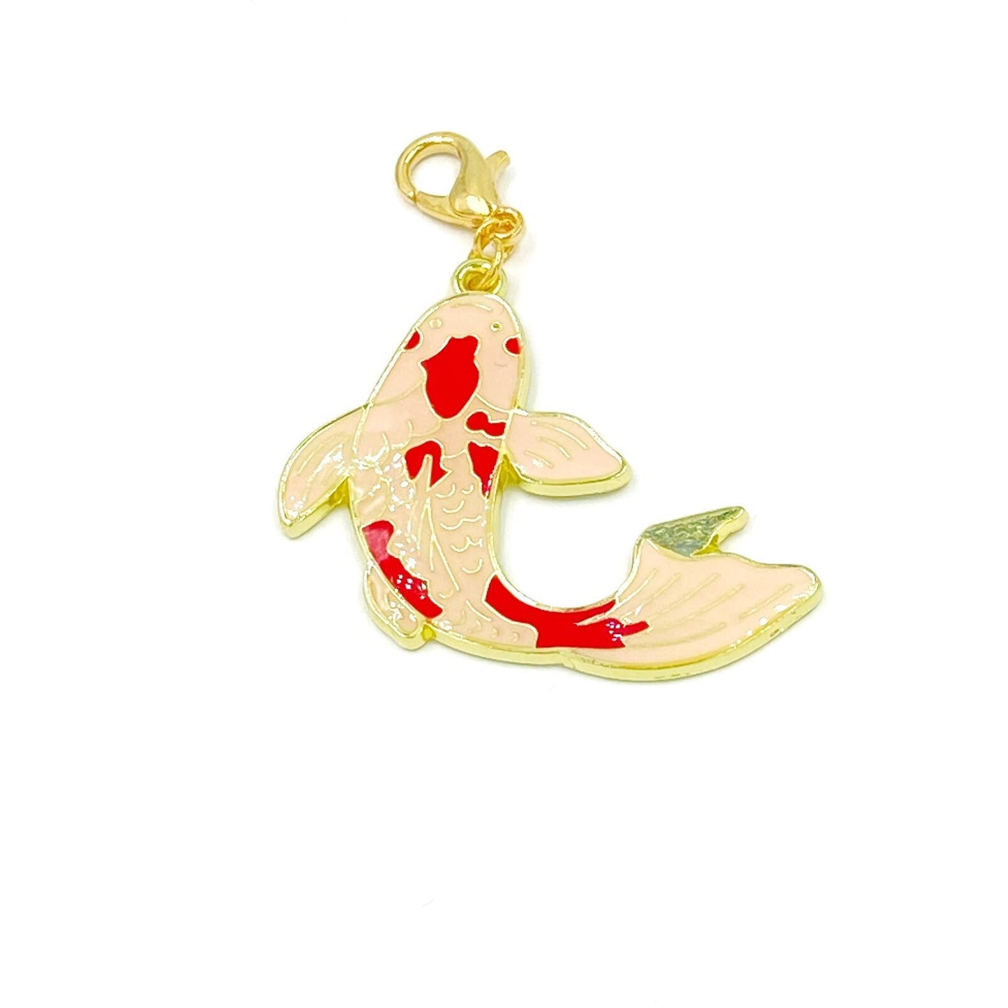 Enamel Koi Charm | Carp Flower Clip | Koi Bookmark