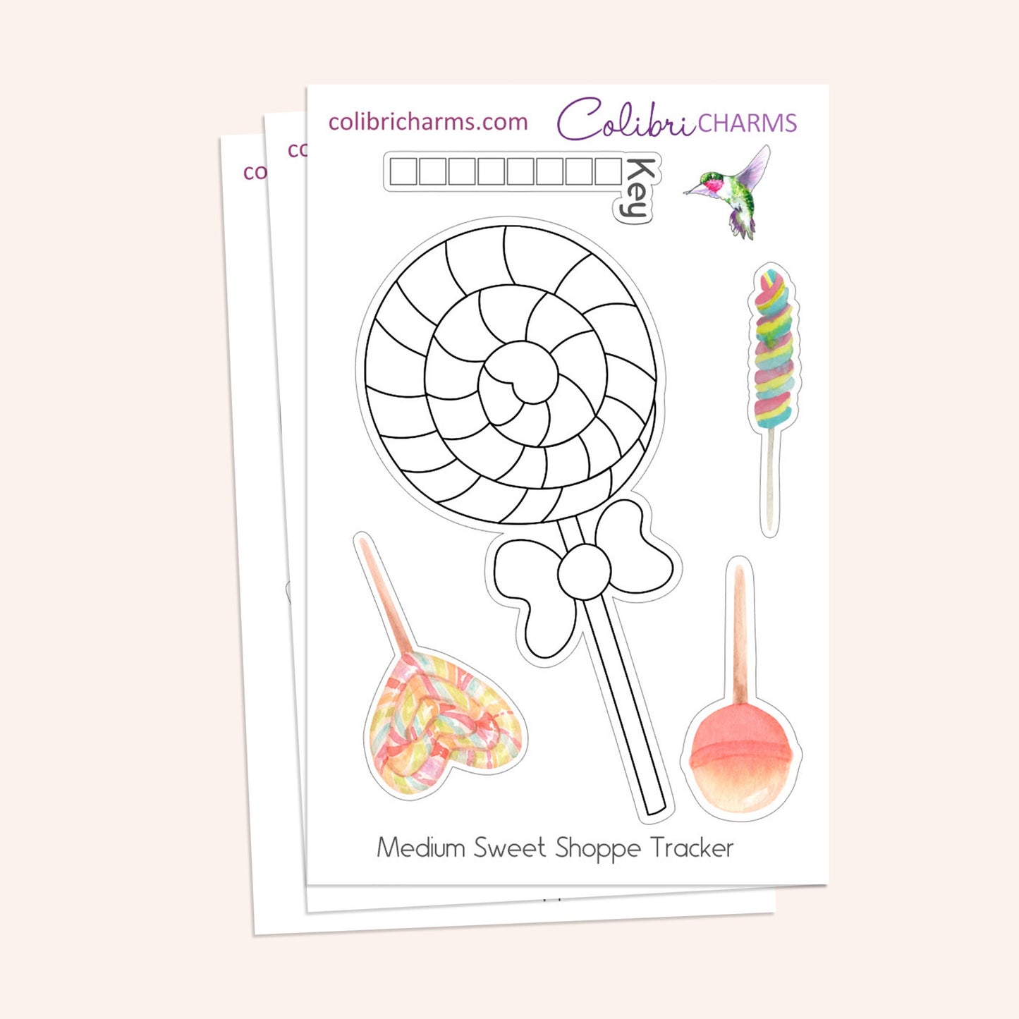 Sweet Shoppe Tracker Stickers | Bujo Tracker Stickers | Lollipop Stickers | Candy Tracker Sticker | Seasonal Planner Stickers