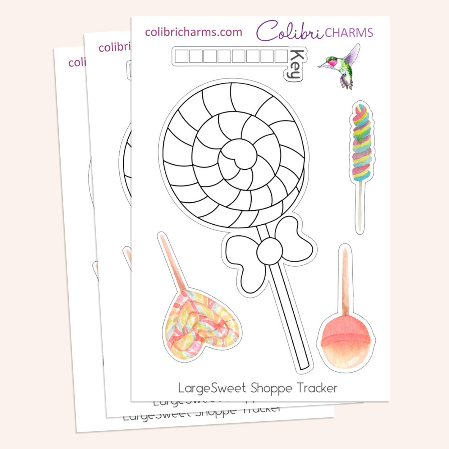 Sweet Shoppe Tracker Stickers | Bujo Tracker Stickers | Lollipop Stickers | Candy Tracker Sticker | Seasonal Planner Stickers