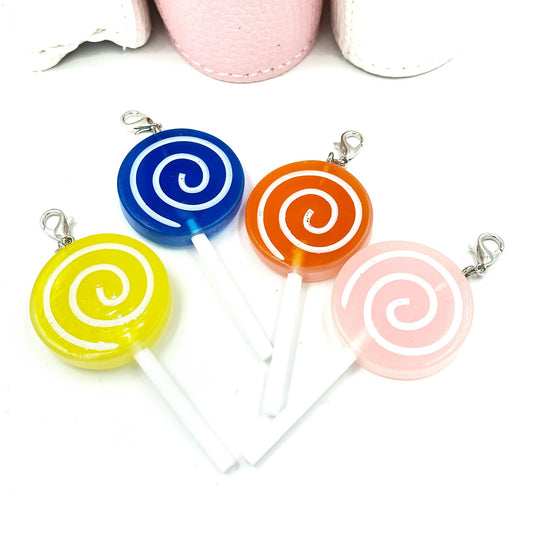 Acrylic Lollipop Charm | Candy Bookmark | Lolly Stitch Marker | Progress Keeper