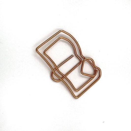 Rose Gold Heart Book Clip | Planner Love Clip | Rose Gold Valentine Clip