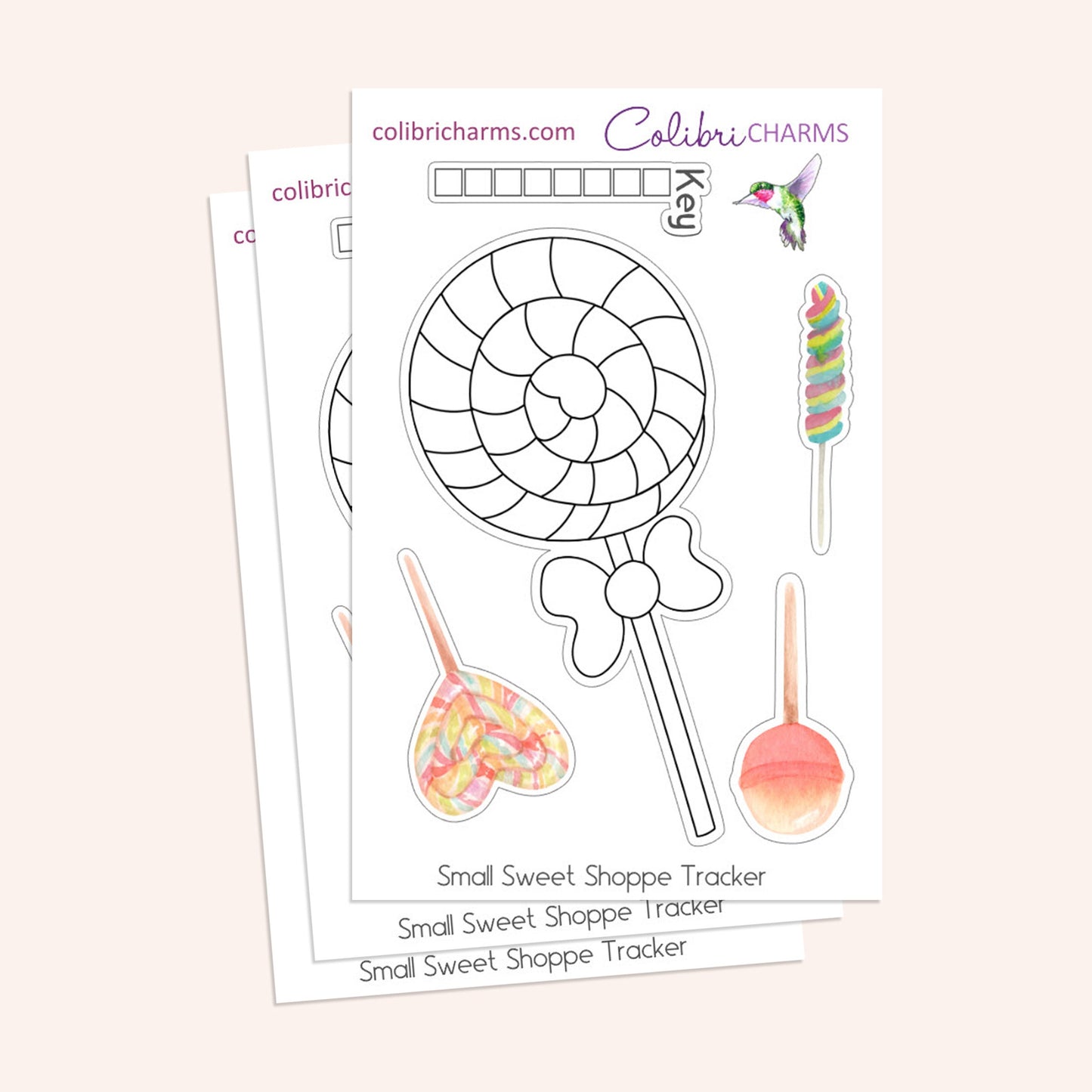 Sweet Shoppe Tracker Stickers | Bujo Tracker Stickers | Lollipop Stickers | Candy Tracker Sticker | Seasonal Planner Stickers