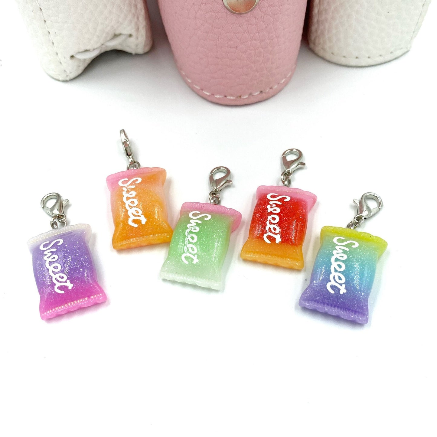 Resin Wrapped Sweets Charm | Candy Bookmark | Sweets Stitch Marker