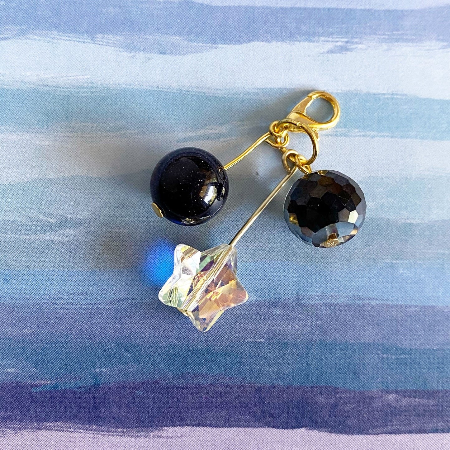 Crystal Star Beaded Planner Charm | Celestial Bead Cluster | Galaxy Planner Clip