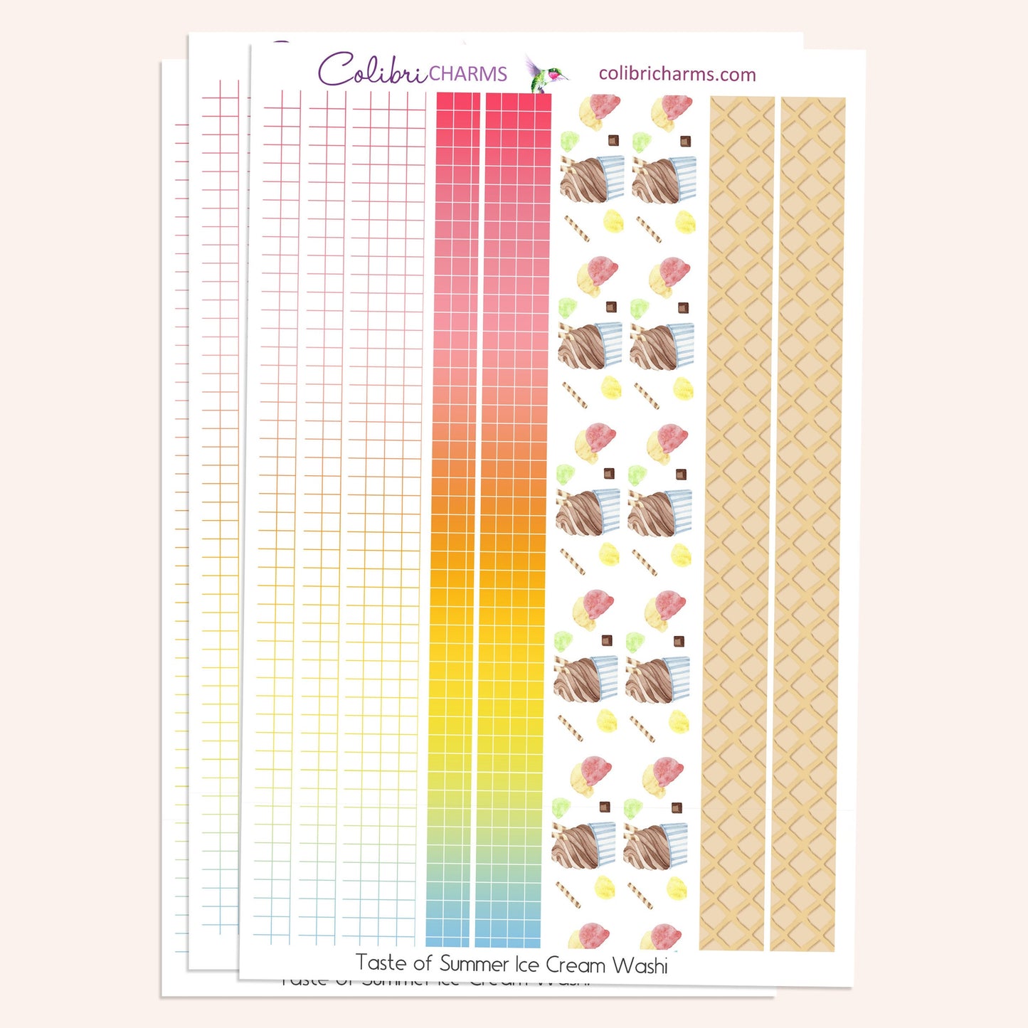 Taste of Summer Washi Strip Stickers | Ice Cream Washi | Picnic Planner Stickers | Seasonal Planner Stickers
