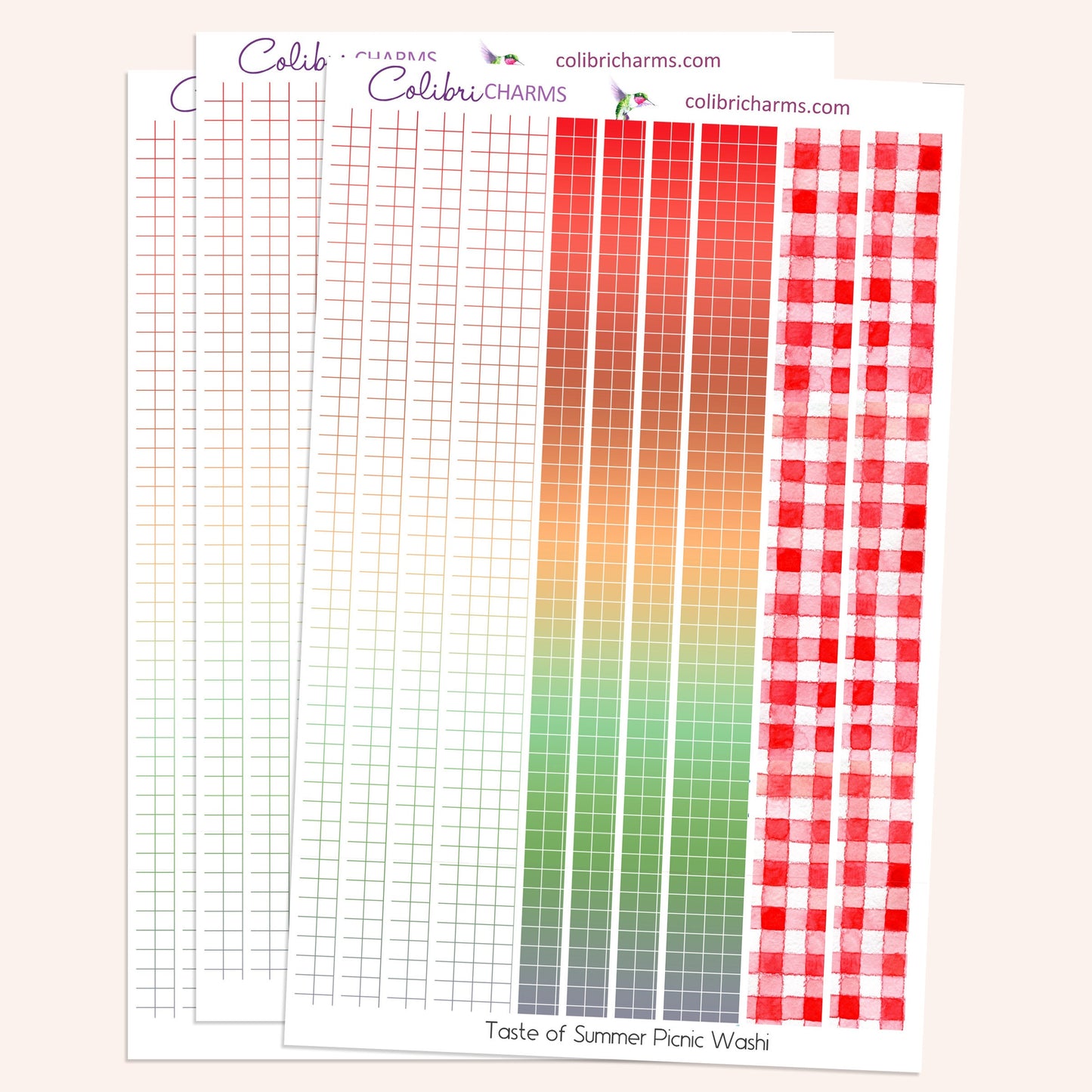Taste of Summer Washi Strip Stickers | Ice Cream Washi | Picnic Planner Stickers | Seasonal Planner Stickers