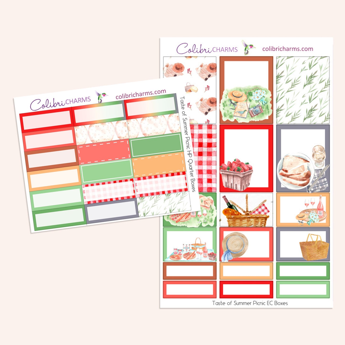 Taste of Summer Picnic Box Planner Stickers | Picnic Blanket Stickers | Summertime Stickers | Happy Planner Stickers | Seasonal Planner