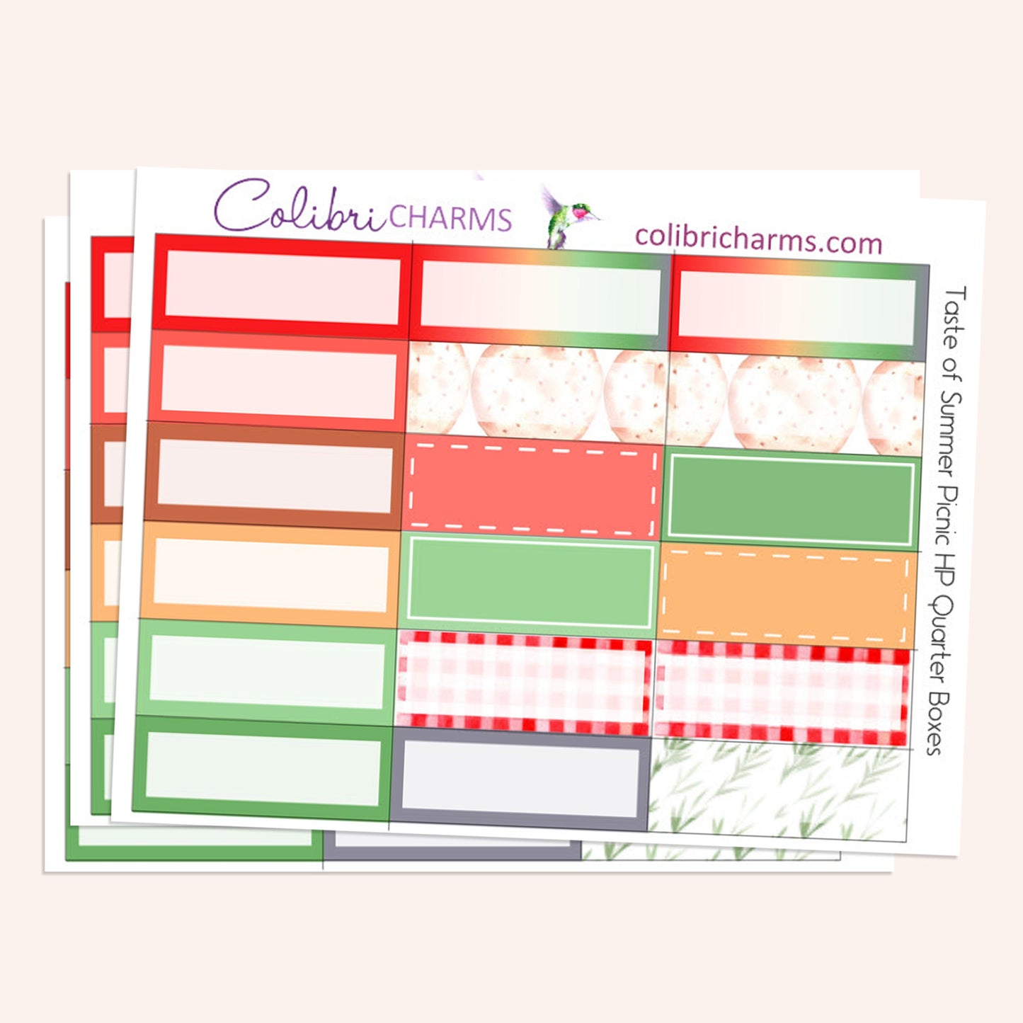 Taste of Summer Picnic Box Planner Stickers | Picnic Blanket Stickers | Summertime Stickers | Happy Planner Stickers | Seasonal Planner