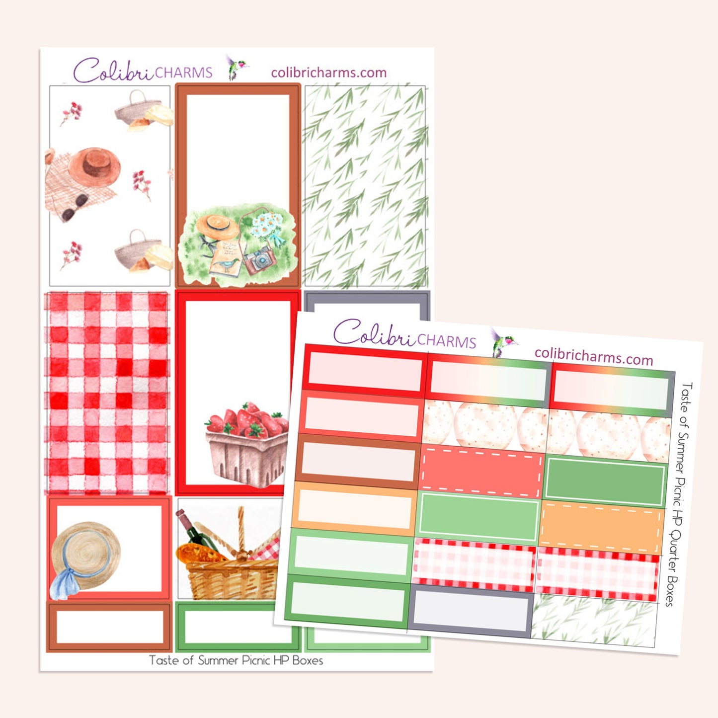 Taste of Summer Picnic Box Planner Stickers | Picnic Blanket Stickers | Summertime Stickers | Happy Planner Stickers | Seasonal Planner