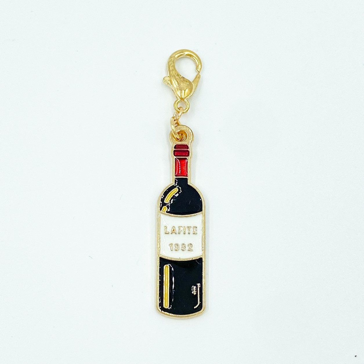 Wine Bottle Planner Charms | Enamel Wine Glass Planner Clip | Stitch Marker | Progress Keeper