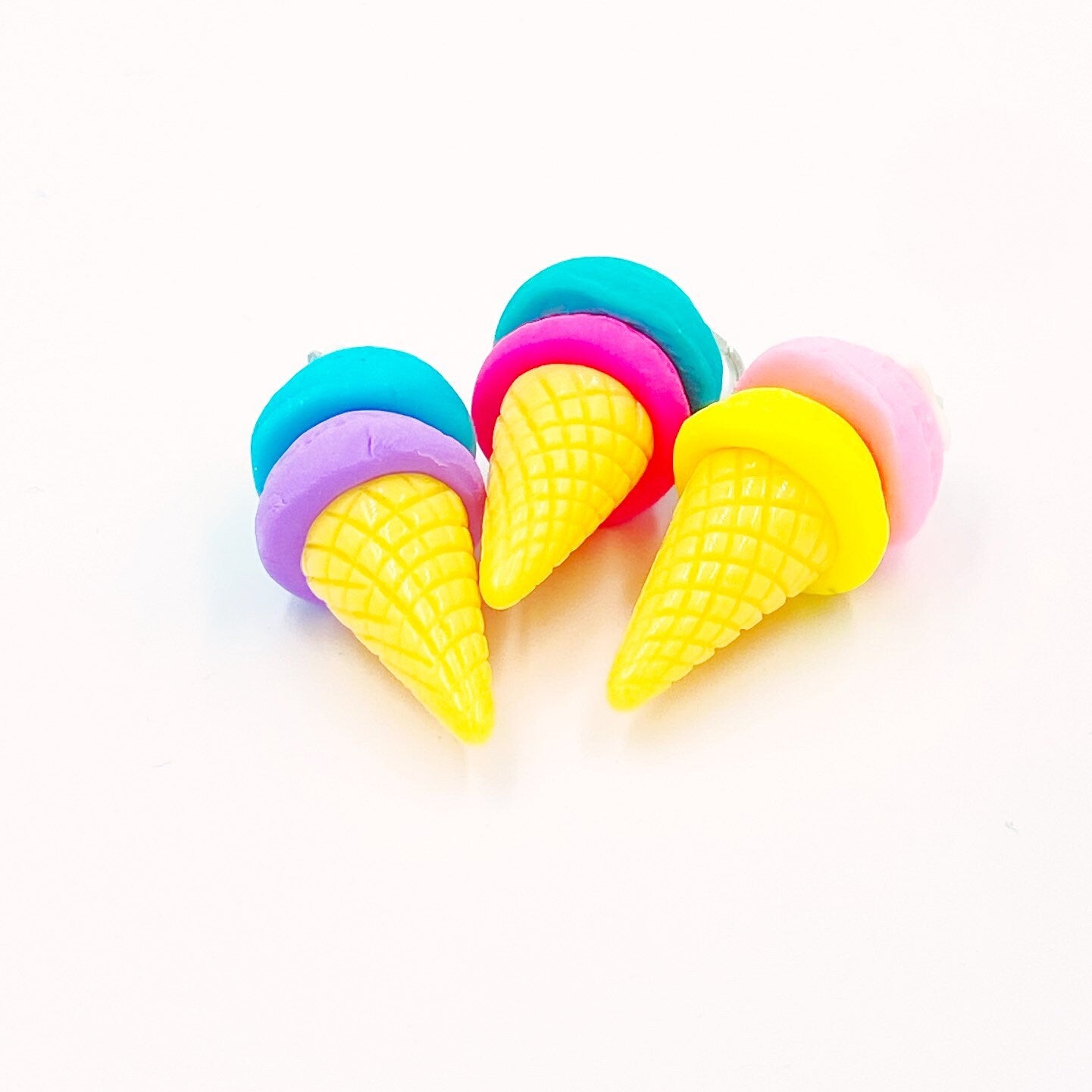 Colorful Ice Cream Cone Charm | Bright Planner Clip | Summer Stitch Marker | Two Scoops Progress Keeper