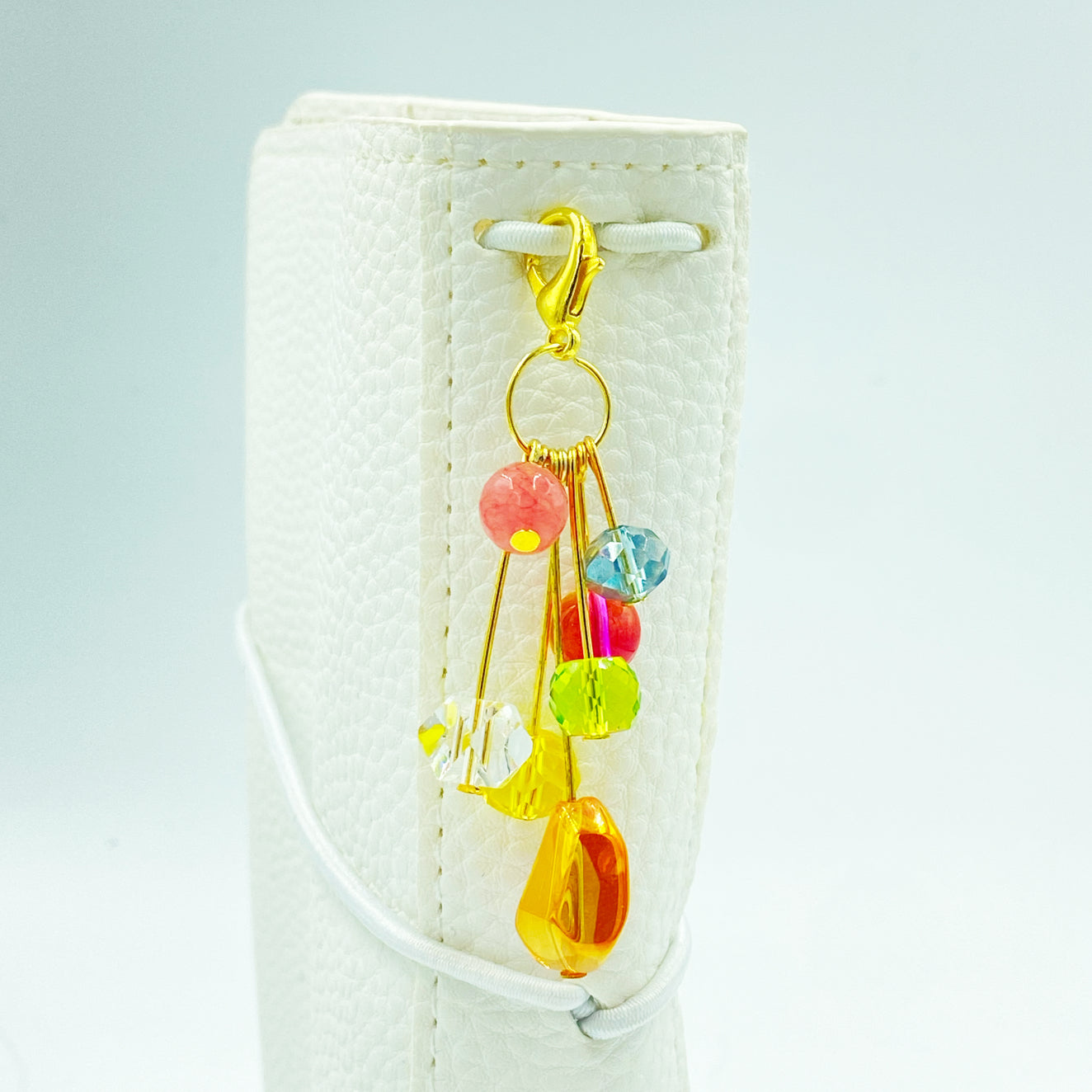New Leaf Beaded Planner Charm | Sparkly Dangly Charm | Colorful Bead Dangle