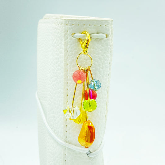 New Leaf Beaded Planner Charm | Sparkly Dangly Charm | Colorful Bead Dangle