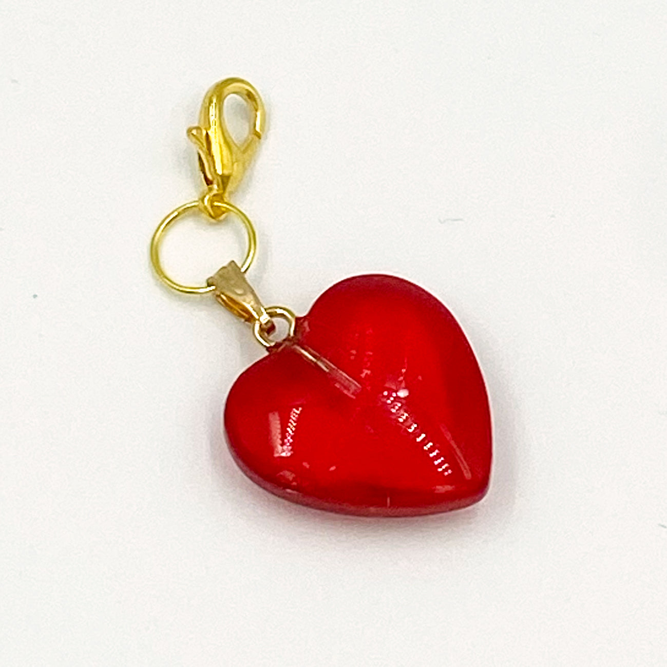 Valentine Red Heart Planner Charm | Glass Heart Clip | Love Stitch Marker | Valentine's Day Gift Bookmark | Progress Keeper | Counter