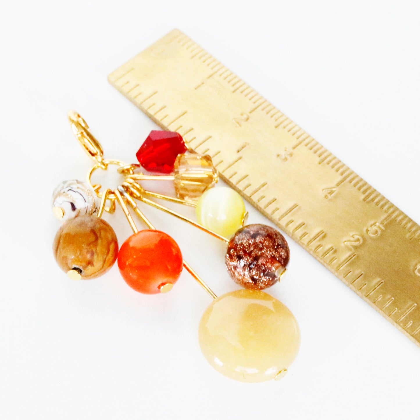 Autumn Sparkle Beaded Planner Charm, Sparkly Dangly Charm, Colorful Bead Cluster