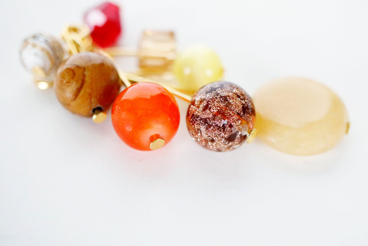 Autumn Sparkle Beaded Planner Charm, Sparkly Dangly Charm, Colorful Bead Cluster