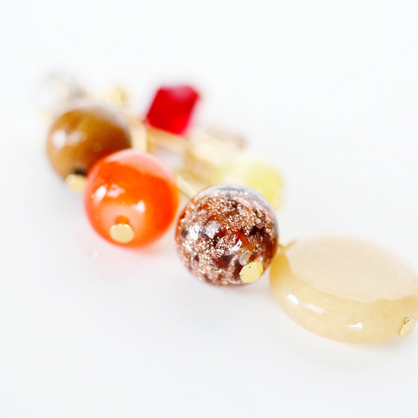 Autumn Sparkle Beaded Planner Charm, Sparkly Dangly Charm, Colorful Bead Cluster