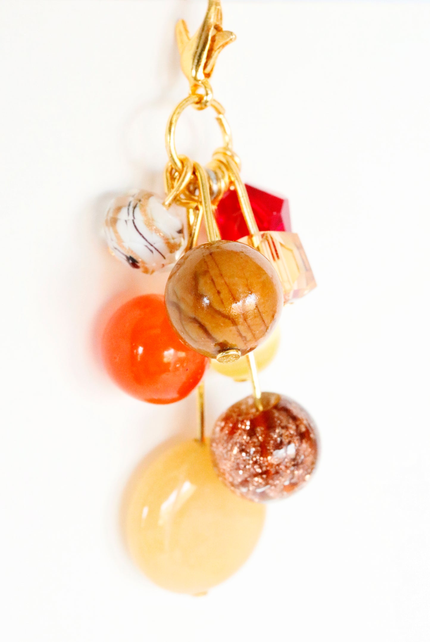 Autumn Sparkle Beaded Planner Charm, Sparkly Dangly Charm, Colorful Bead Cluster