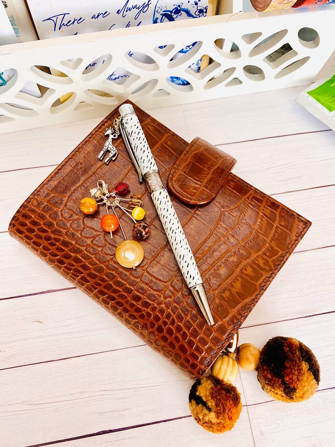 Autumn Sparkle Beaded Planner Charm, Sparkly Dangly Charm, Colorful Bead Cluster