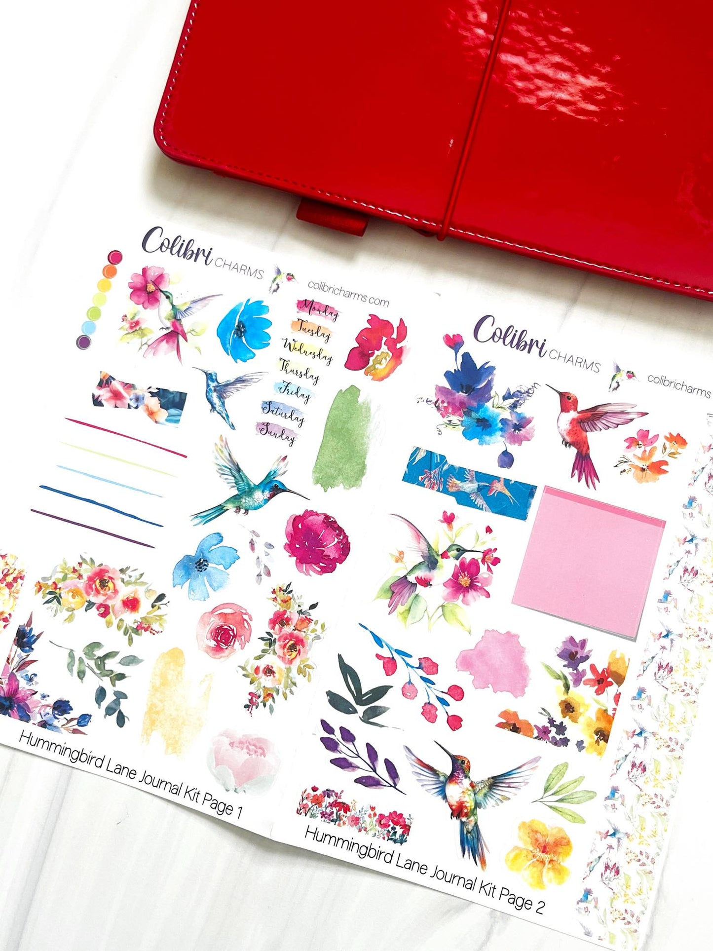 Hummingbird Lane Journal Kit | Planner  Stickers | Floral Journaling | Summer Bujo Kit | Seasonal Planner Stickers