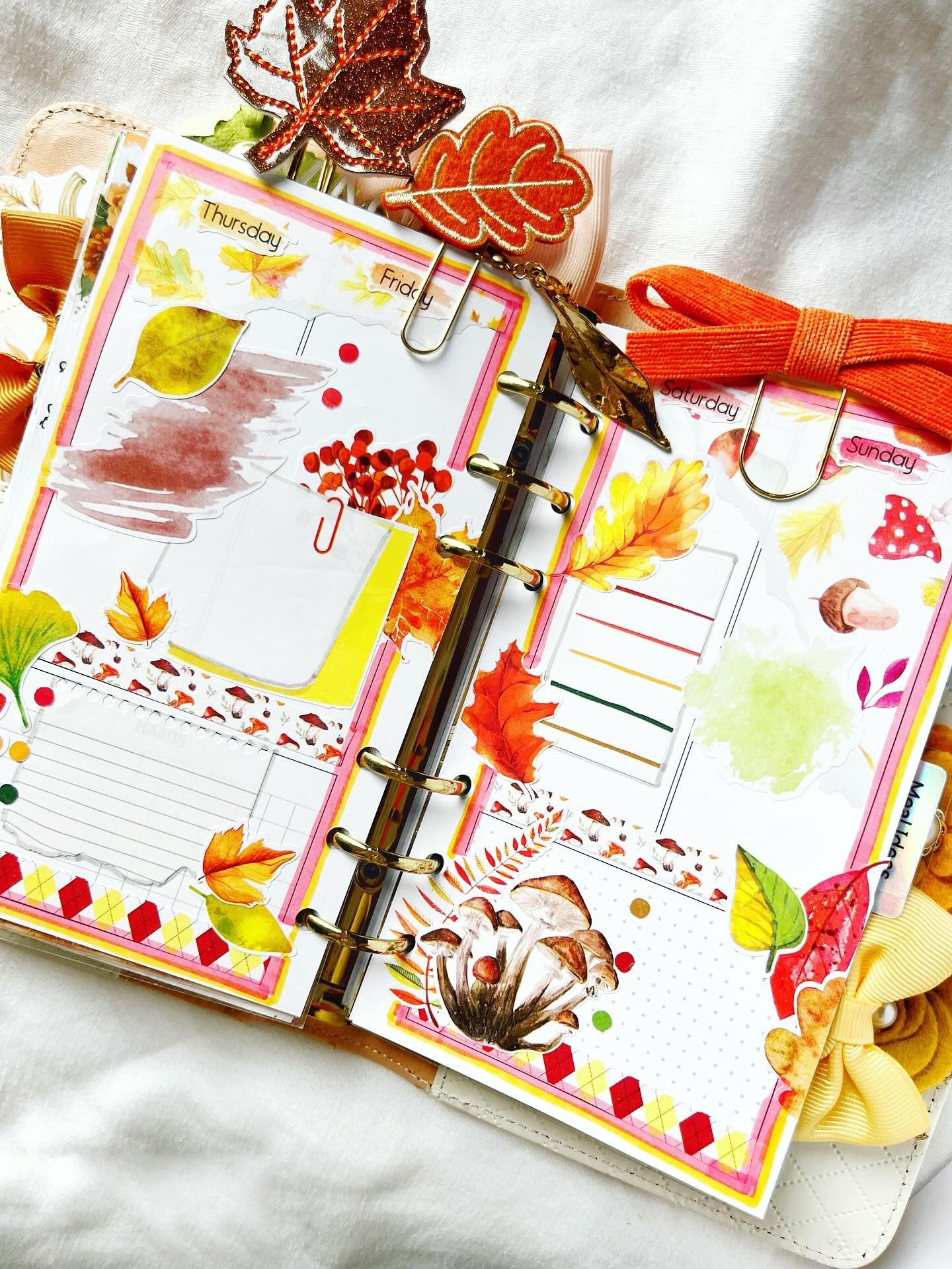 Rake. Pile. Jump. Repeat.  Planner Stickers, Autumn Deco Stickers, Falling Leaves Deco, Fall Planner Sticker Kit, Seasonal Planner Stickers