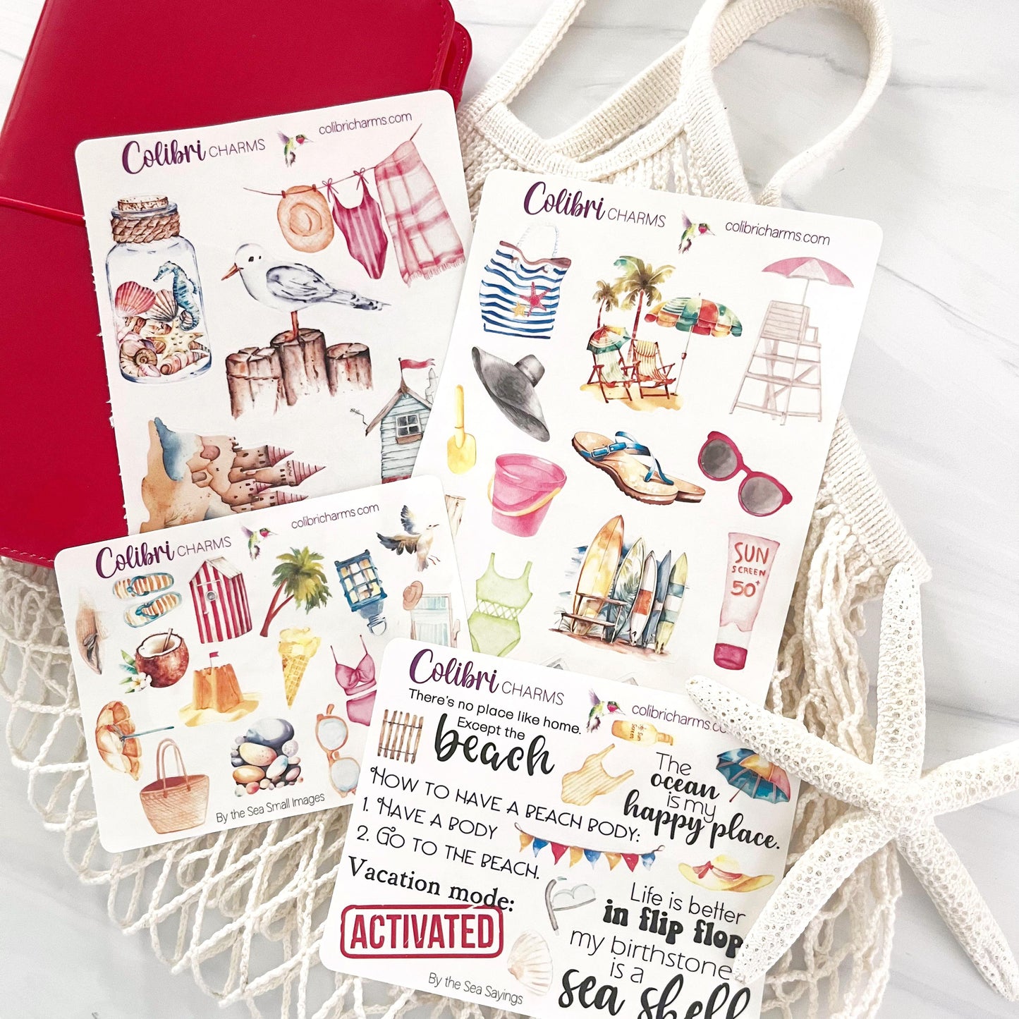 By the Sea Planner Stickers | Seaside Deco Stickers | Beach Deco | Vacation Planner Sticker Kit | Seasonal Planner Stickers