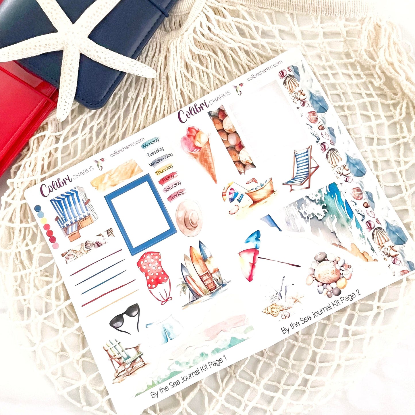 By the Sea Journal Kit | Seaside Planner Decor | Beach Lover Stickers | Vacation Planner Stickers | Bullet | Bujo