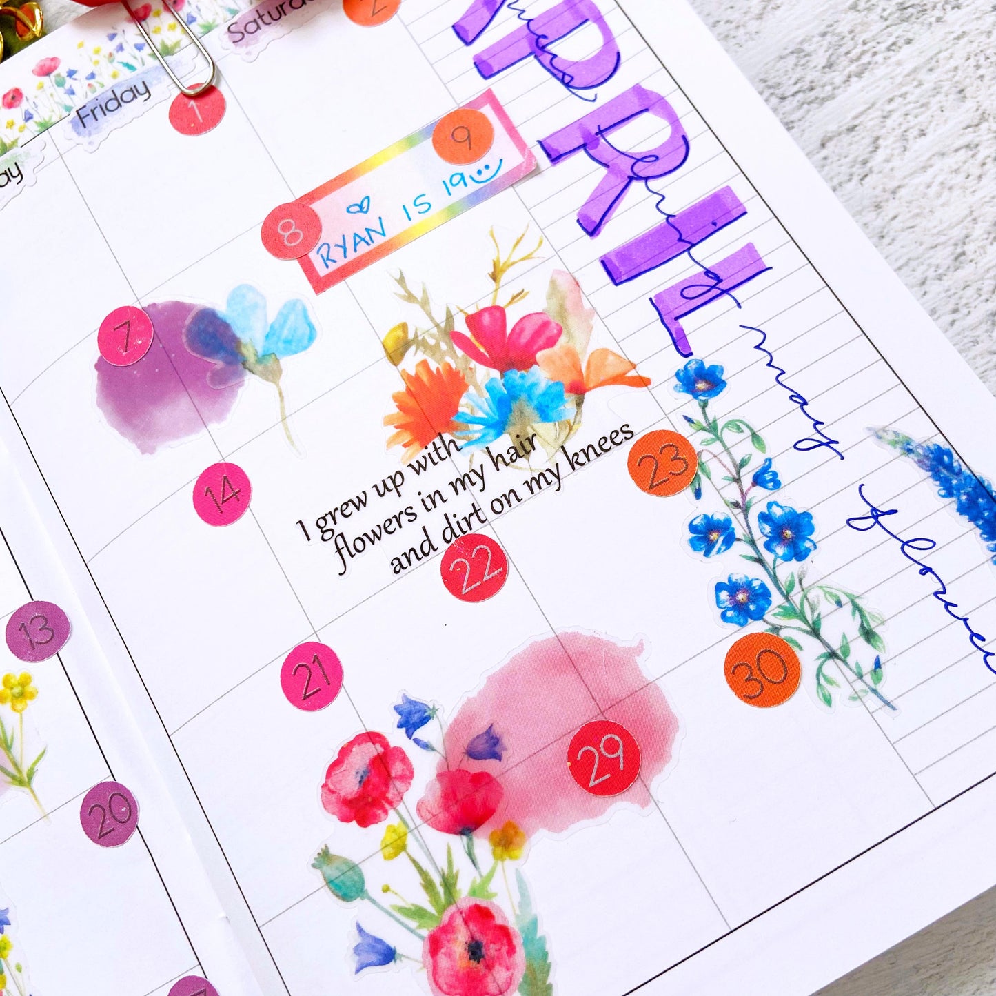 Wild at Heart Splotches Planner Stickers | Watercolor Swatches Stickers | Splotch Stickers | Seasonal Planner Stickers
