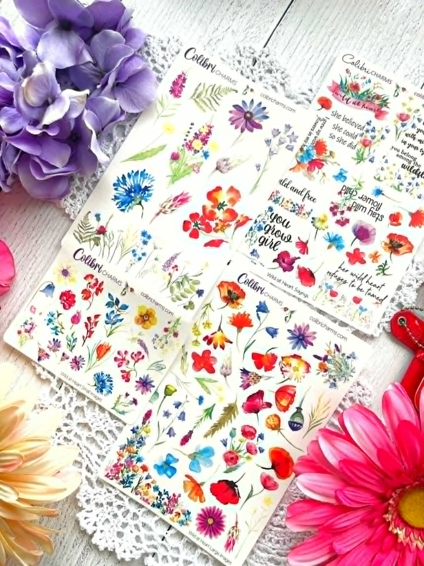 Wild at Heart Planner Stickers | Wildflowers Stickers | Poppy Stickers | Planner Sticker Kit | Seasonal Floral Planner Stickers