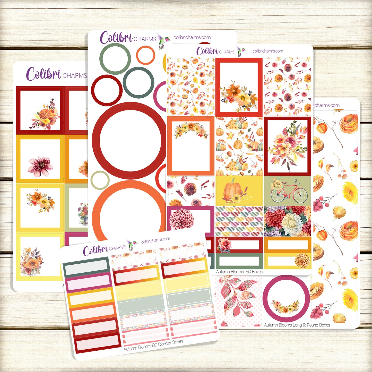 Autumn Blooms Box Planner Stickers | Floral Happy Planner Stickers | Seasonal Planner | Functional Planning