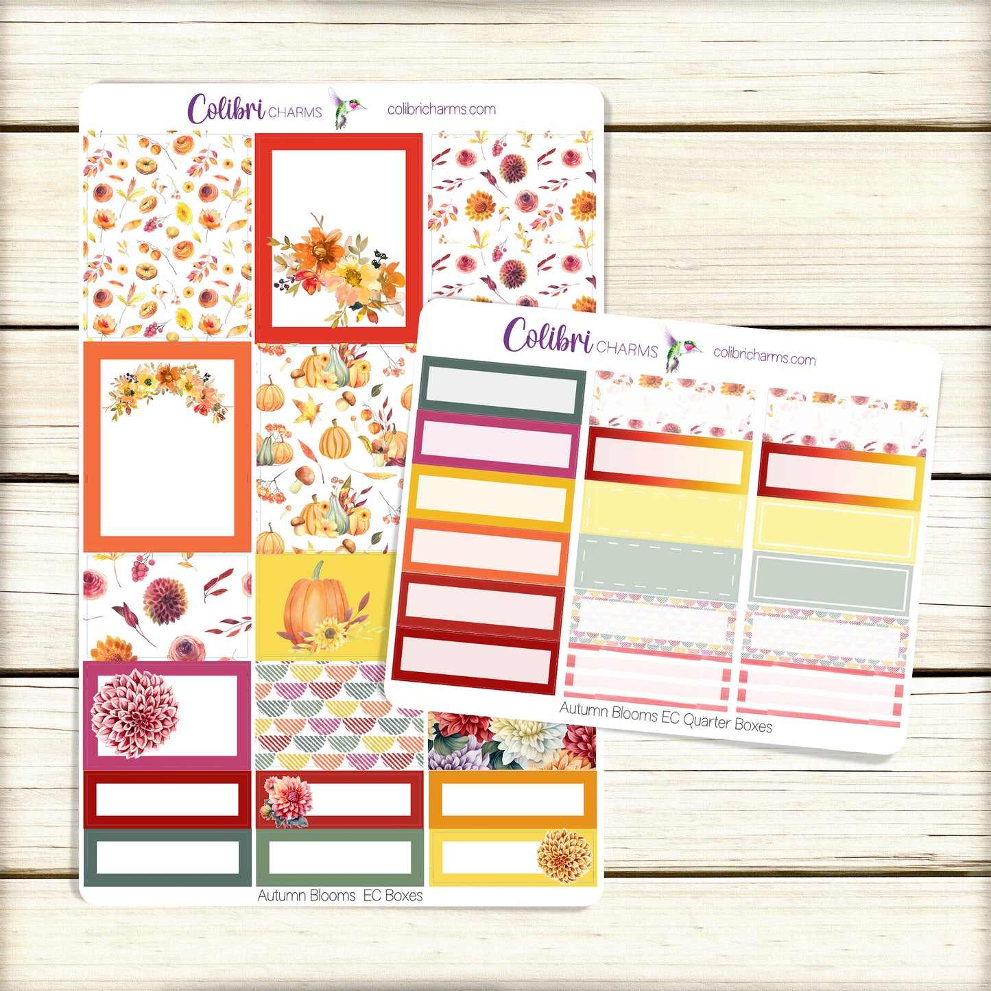 Autumn Blooms Box Planner Stickers | Floral Happy Planner Stickers | Seasonal Planner | Functional Planning