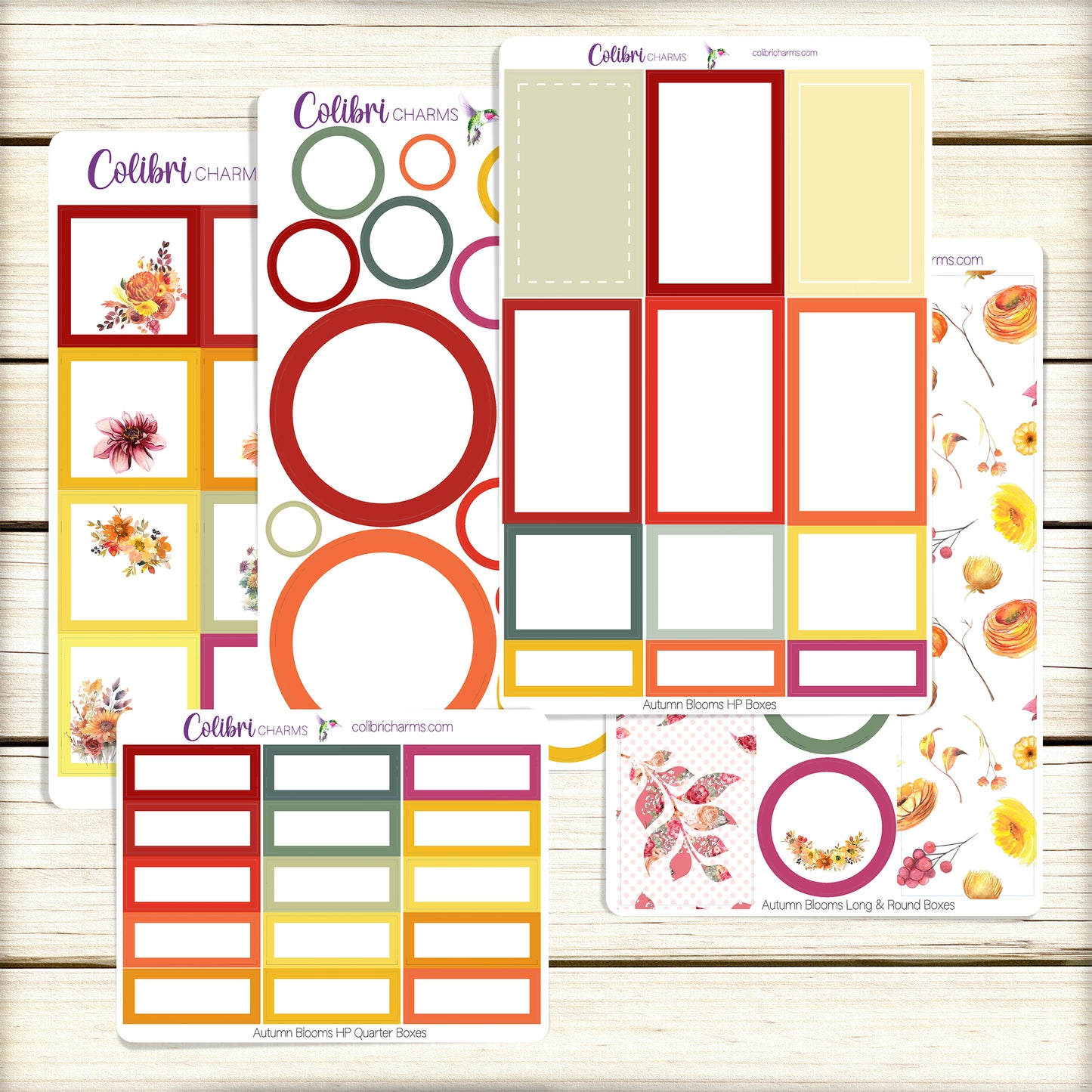 Autumn Blooms Box Planner Stickers | Floral Happy Planner Stickers | Seasonal Planner | Functional Planning