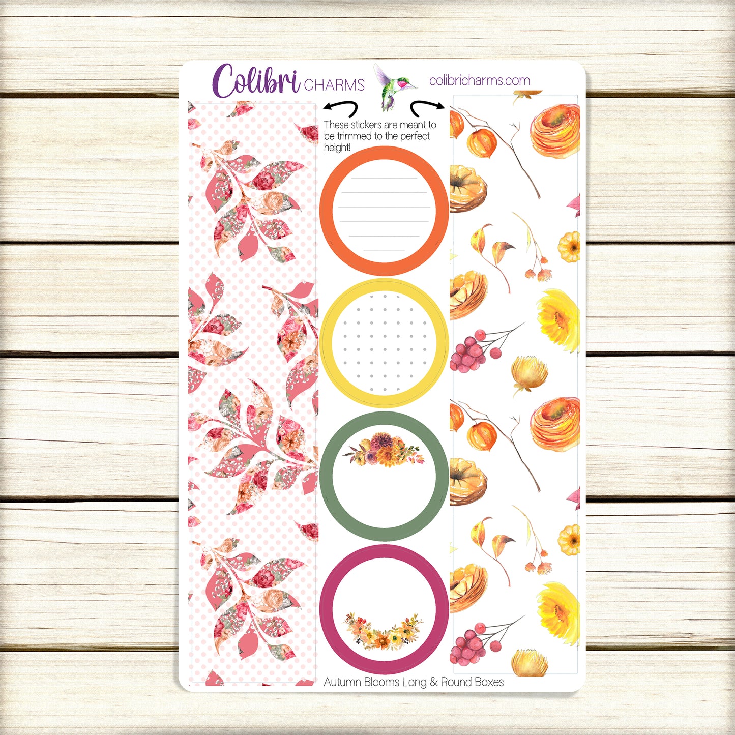 Autumn Blooms Box Planner Stickers | Floral Happy Planner Stickers | Seasonal Planner | Functional Planning