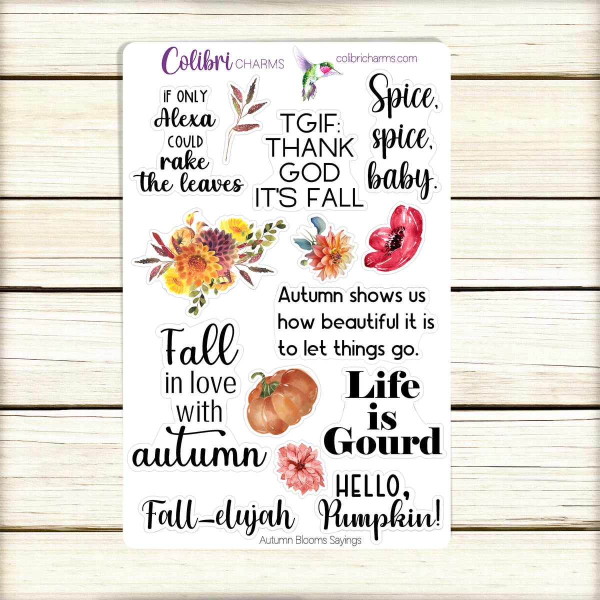 Autumn Blooms Planner Stickers | Fall Deco Stickers | Floral Planner S ...