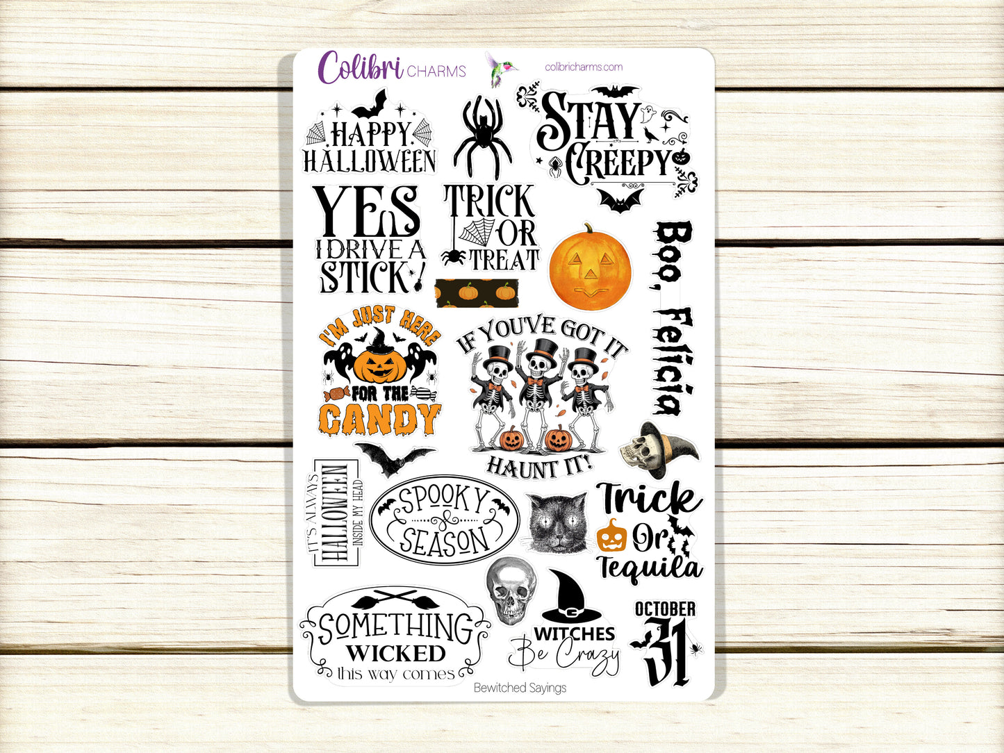 Bewitched Planner Stickers, Vintage Halloween Deco Stickers, Retro Deco, Spooky Planner Sticker Kit, Seasonal Planner Stickers
