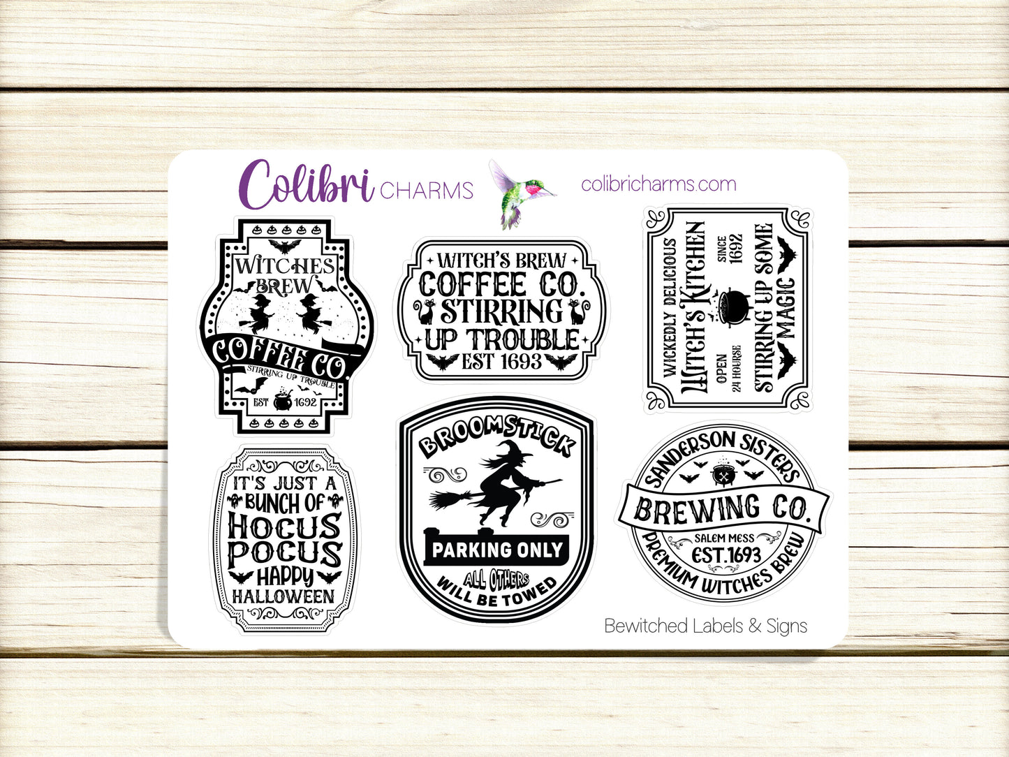 Bewitched Planner Stickers, Vintage Halloween Deco Stickers, Retro Deco, Spooky Planner Sticker Kit, Seasonal Planner Stickers