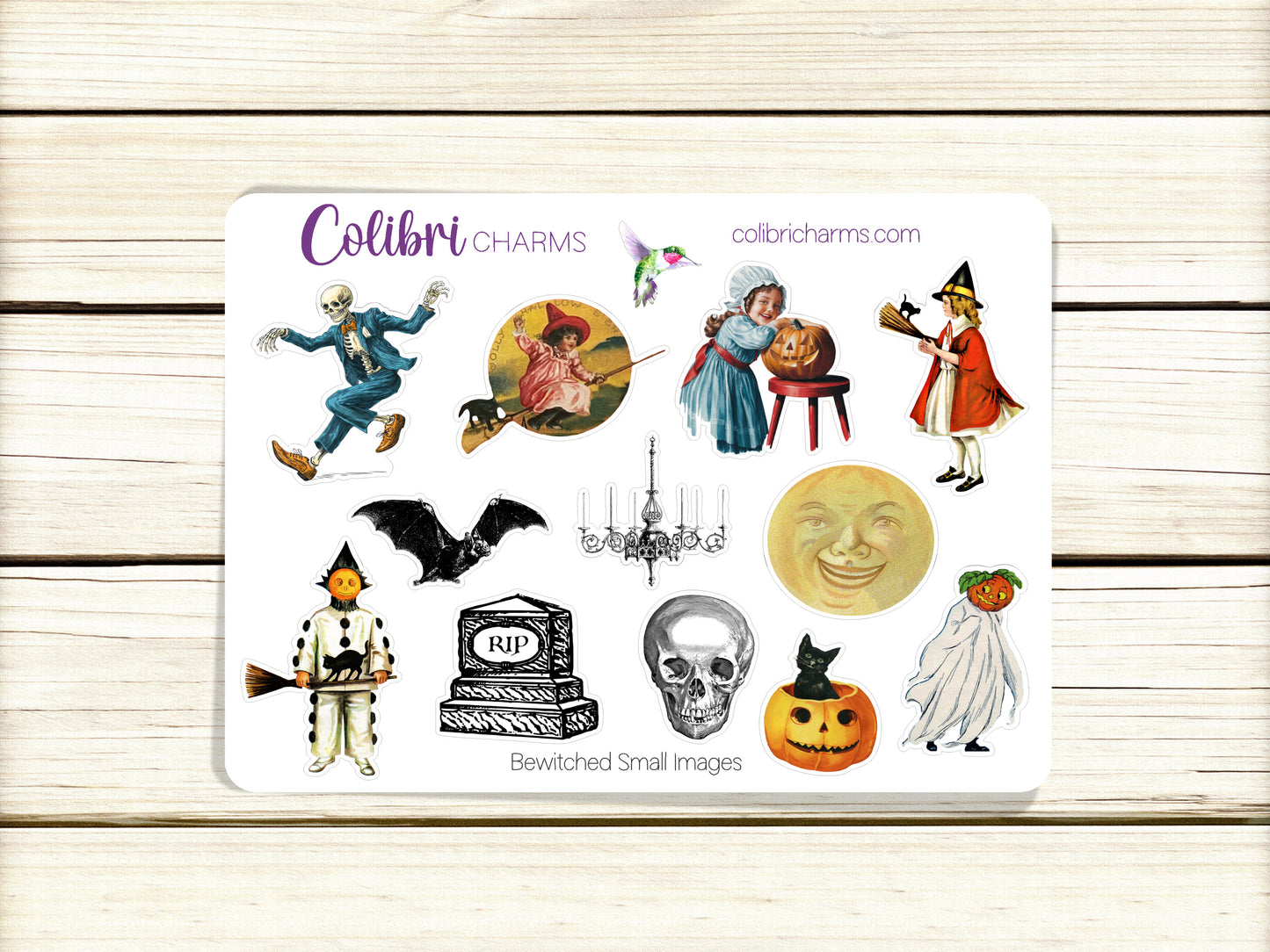 Bewitched Planner Stickers, Vintage Halloween Deco Stickers, Retro Deco, Spooky Planner Sticker Kit, Seasonal Planner Stickers