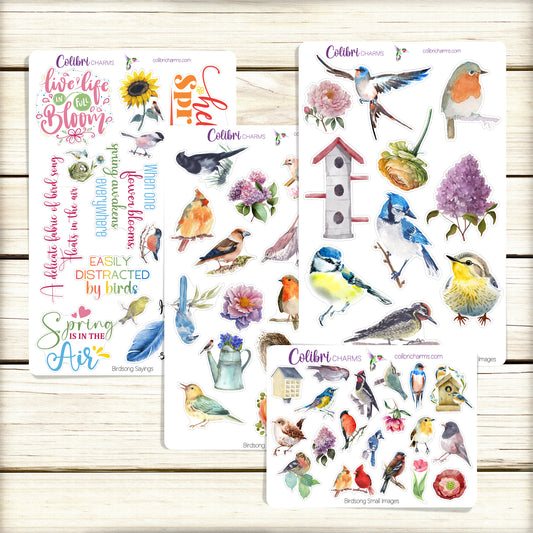 Birdsong Planner Stickers | Springtime Deco Stickers |  Spring Planner Sticker Kit | Seasonal Planner Stickers