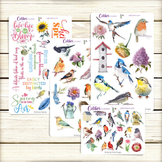 Birdsong Planner Stickers | Springtime Deco Stickers | Spring Deco | Floral Planner Sticker Kit | Seasonal Planner Stickers