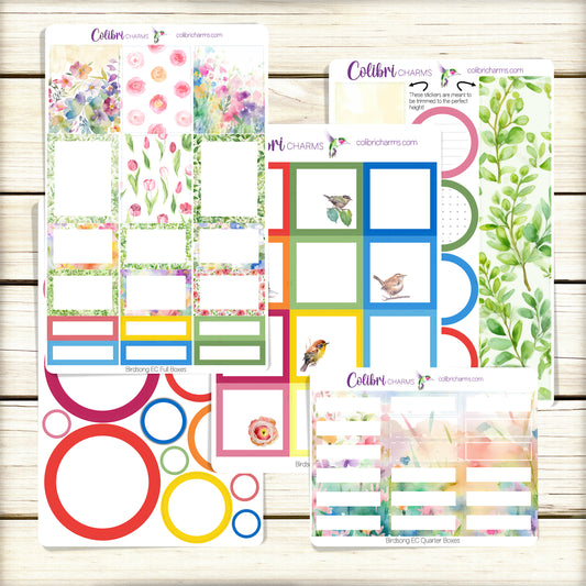 Birdsong Box Planner Stickers | Spring Happy Planner Stickers | Seasonal Planner | Functional Planning