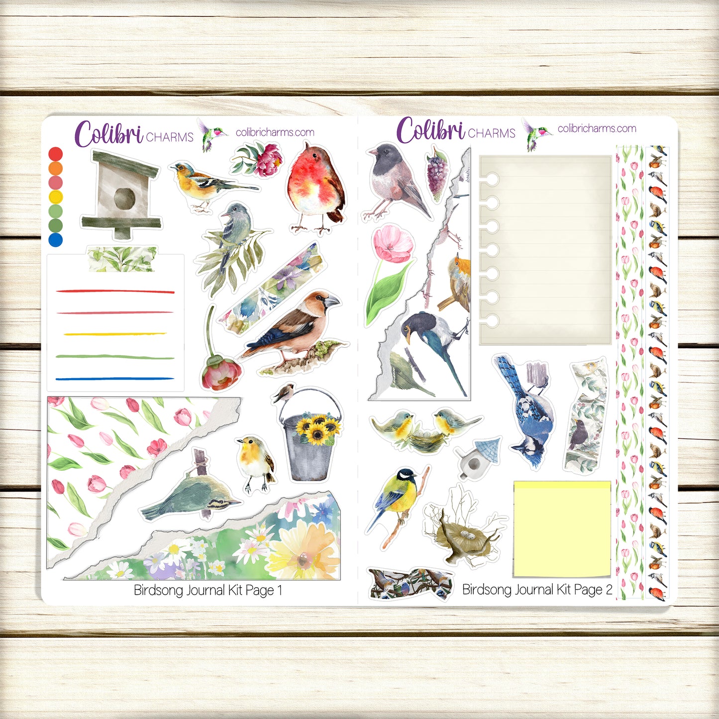 Birdsong Journal Kit | Planner  Stickers | Springtime Journaling | Spring Bujo Kit | Seasonal Planner Stickers