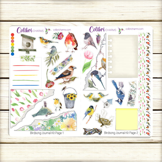 Birdsong Journal Kit | Planner  Stickers | Springtime Journaling | Spring Bujo Kit | Seasonal Planner Stickers